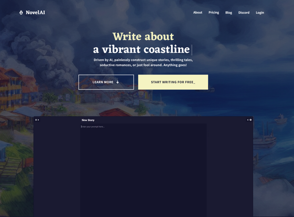 Write stories with AI - NovelAI